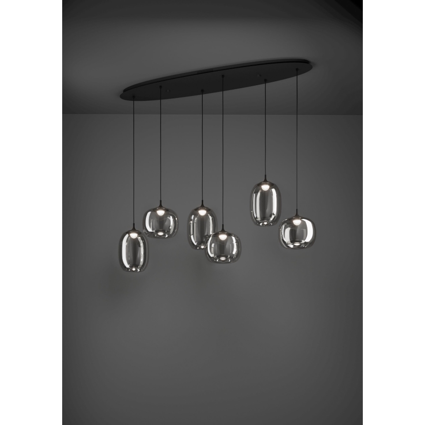 Eglo - Lampadario a sospensione con filo LED dimmerabile 6xLED/3,7W/230V 2700-6500K fumé + telecomando