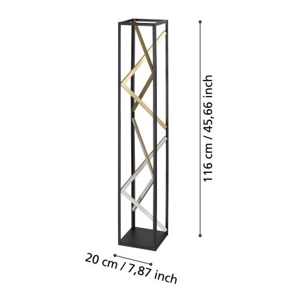 Eglo - Lampada da terra dimmerabile a LED LED/23W/230V 2700-6500K nero/oro + telecomando