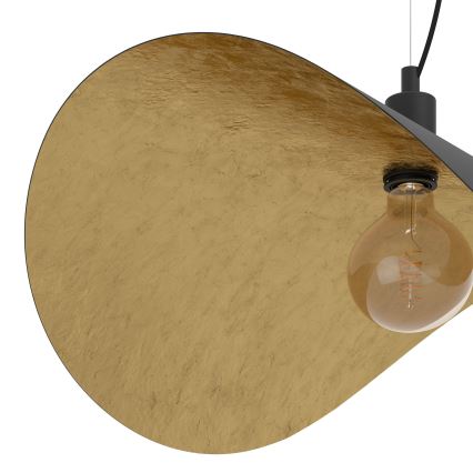 Eglo - Lampadario a sospensione con filo 1xE27/40W/230V 80 cm nero/oro
