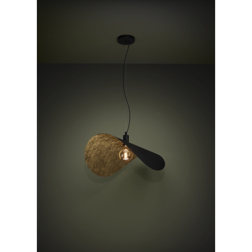 Eglo - Lampadario a sospensione con filo 1xE27/40W/230V 80 cm nero/oro