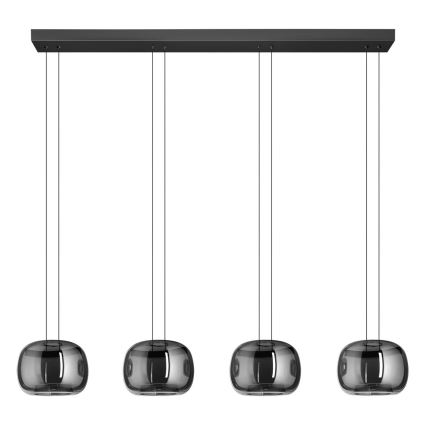 Eglo - Lampada a sospensione dimmerabile su cavo 4xLED/5,8W/230V nero/fumé