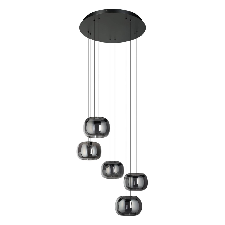 Eglo - Lampadario dimmerabile a sospensione su cavo 5xLED/5,8W/230V nero/fumé