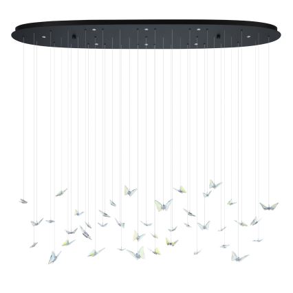 Eglo - Lampadario LED dimmerabile sospeso su cavo 8xLED/4,2W/230V nero/trasparente