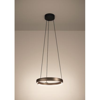 Eglo - Lampadario LED dimmerabile a sospensione con cavo e sensore di movimento 2xLED/25W/230V 2200-6500K Ø 80 cm marrone