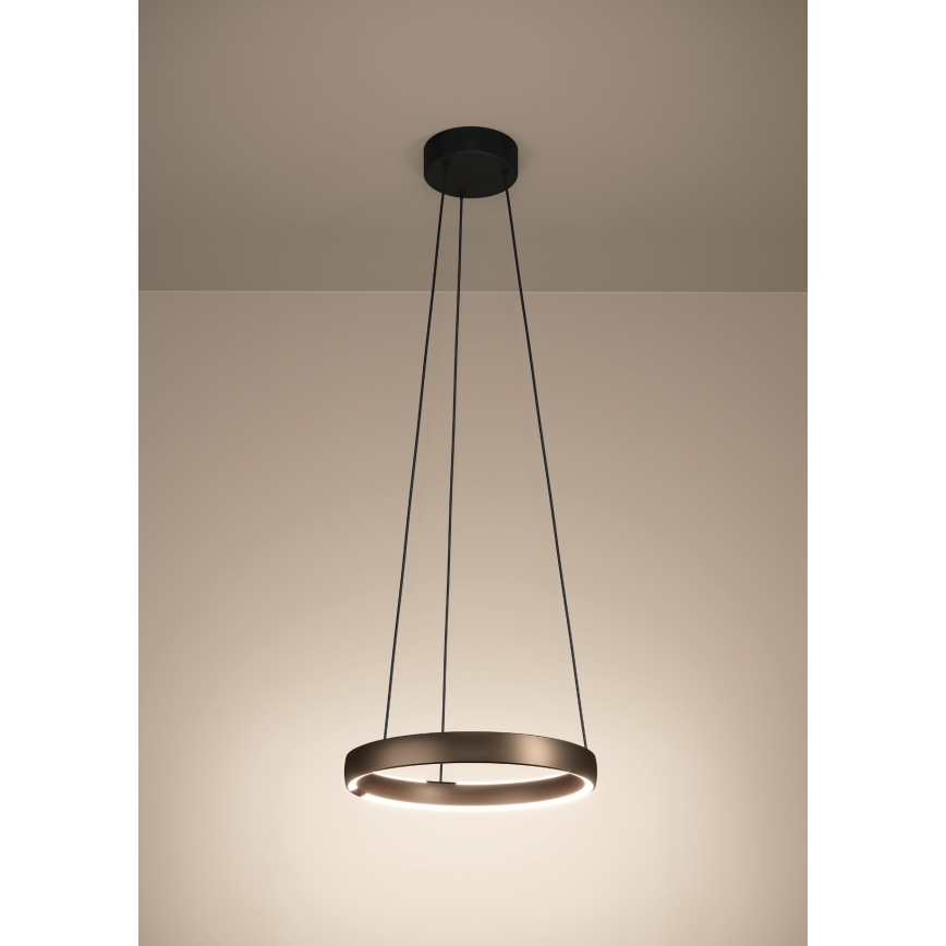 Eglo - Lampadario LED dimmerabile a sospensione con cavo e sensore di movimento 2xLED/25W/230V 2200-6500K Ø 80 cm marrone