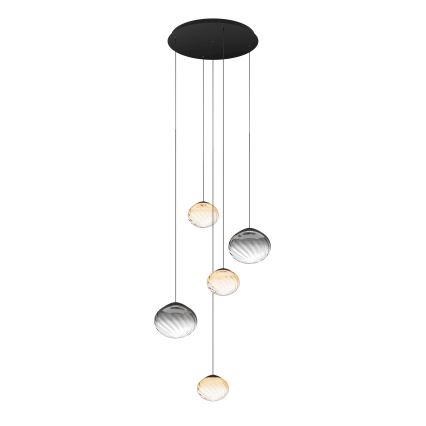 Eglo - Lampadario a sospensione dimmerabile su cavo 5xLED/5,8W/230V 2200-6500K nero/beige/fumé + telecomando
