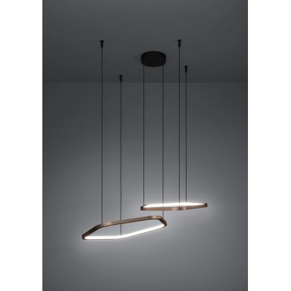 Eglo - Lampadario LED dimmerabile a sospensione su cavo LED/30W/230V oro + telecomando