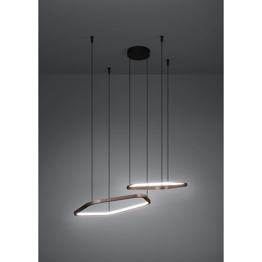 Eglo - Lampadario LED dimmerabile a sospensione su cavo LED/30W/230V oro + telecomando