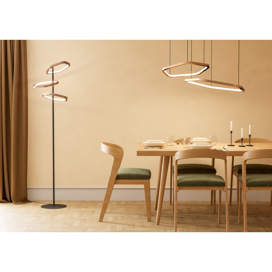 Eglo - Lampadario LED dimmerabile a sospensione su cavo LED/30W/230V oro + telecomando