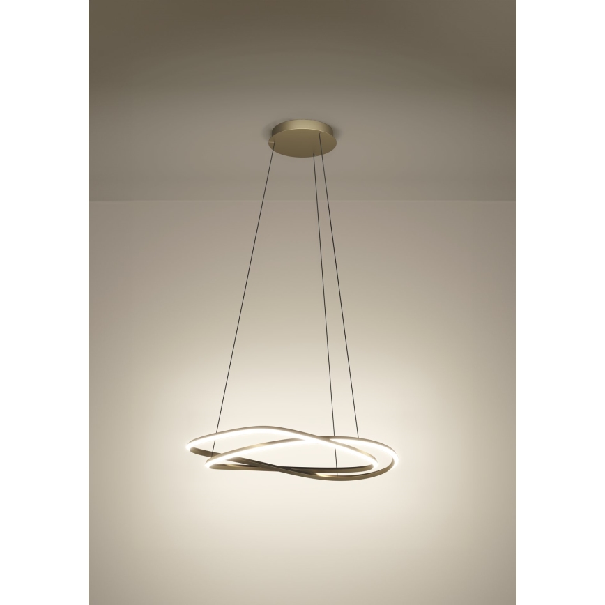 Eglo - Lampadario LED dimmerabile sospeso a cavo LED/60W/230V 2200-6500K oro + telecomando