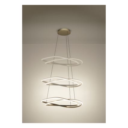 Eglo - Lampadario LED dimmerabile sospeso a cavo LED/60W/230V 2200-6500K oro + telecomando