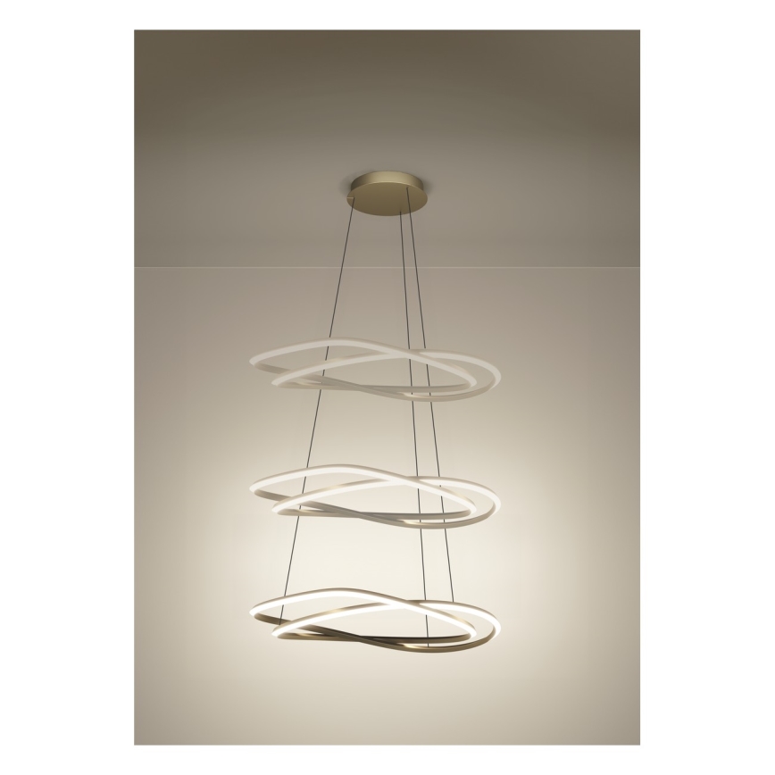 Eglo - Lampadario LED dimmerabile sospeso a cavo LED/60W/230V 2200-6500K oro + telecomando