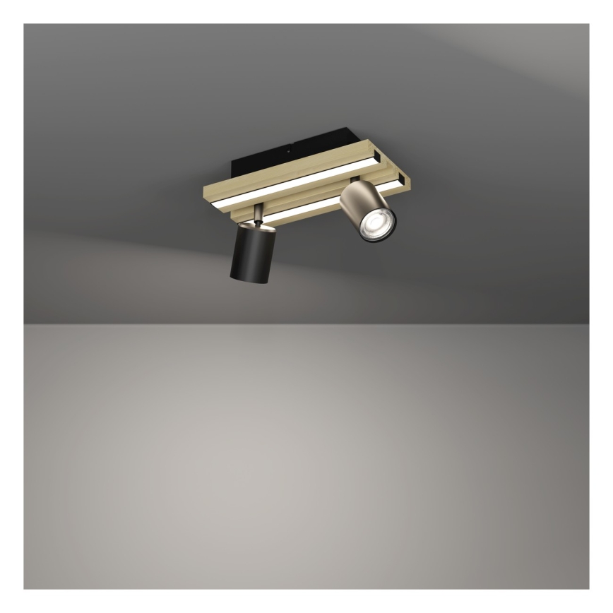 Eglo - Faretto LED 2xLED/2,2W/230V + 2xLED/1,2W + 2xLED/2W beige/nero