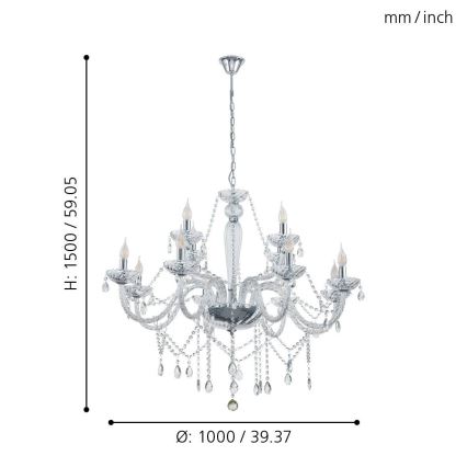 Eglo - Lampadario 12xE14/40W/230V