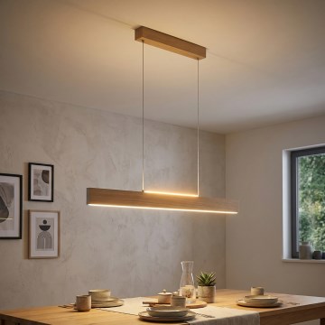 Eglo 39344 - Lampadario LED su cavo CLIMENE LED/17W/230V + LED/4,2W rovere