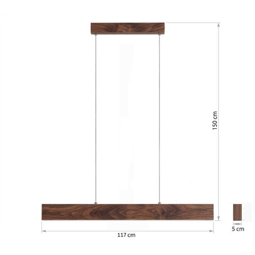 Eglo - Lampadario a sospensione LED dimmerabile su cavo LED/21W/230V + LED/8,4W, finitura noce