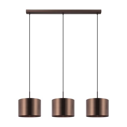 Eglo - Lampadario a sospensione con filo 3xE27/60W/230V rame