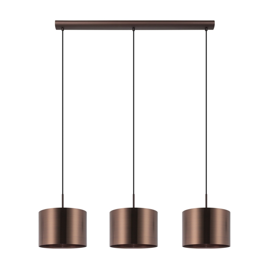Eglo - Lampadario a sospensione con filo 3xE27/60W/230V rame