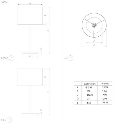 Eglo - Lampada da tavolo 1xE27/60W/230V rame