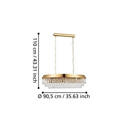 Eglo - Lampadario a sospensione con catena 10xE14/40W/230V oro