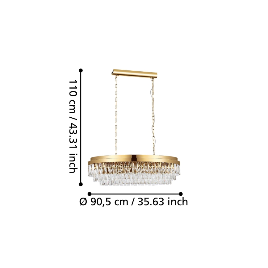 Eglo - Lampadario a sospensione con catena 10xE14/40W/230V oro