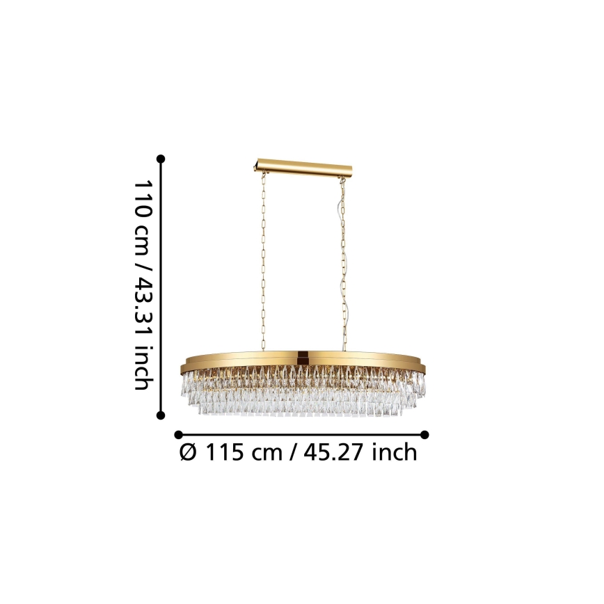 Eglo - Lampadario su catena 13xE14/40W/230V dorato