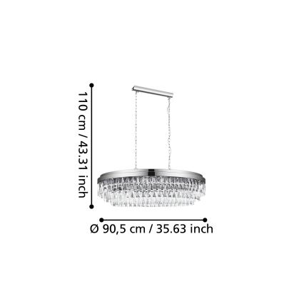 Eglo - Lampadario su catena 10xE14/40W/230V cromo luminoso