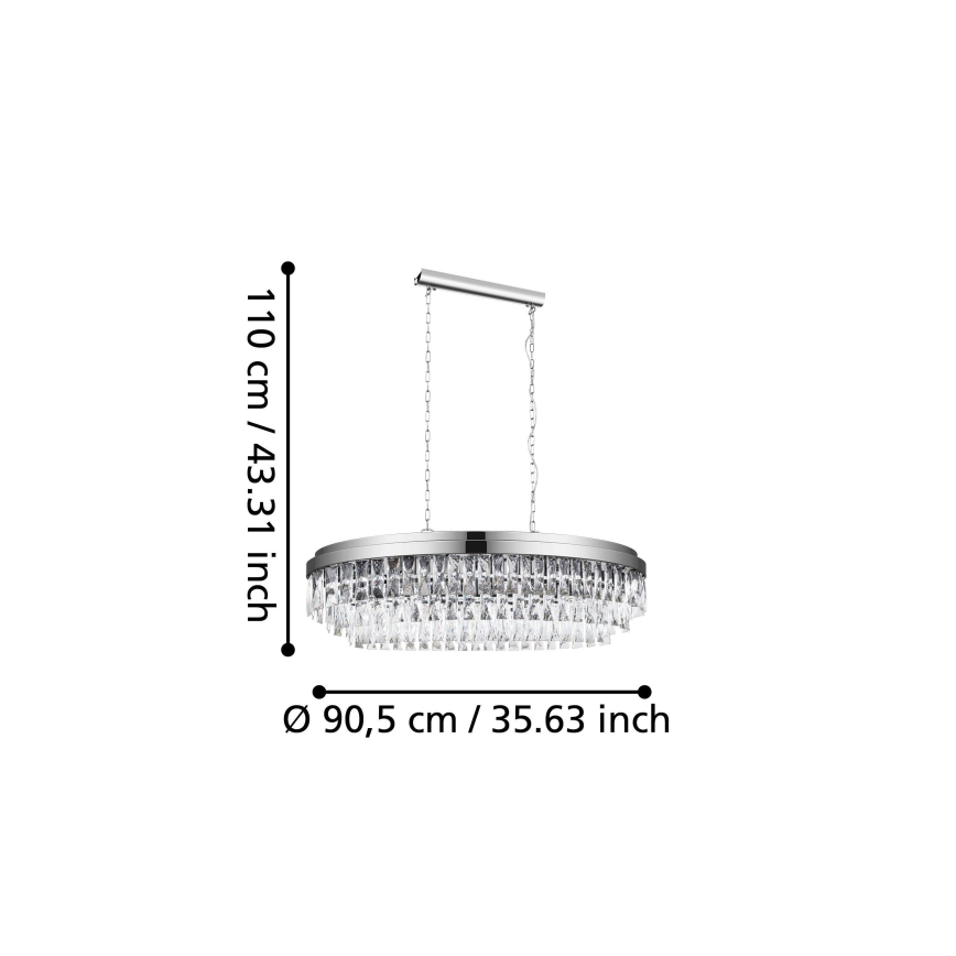 Eglo - Lampadario su catena 10xE14/40W/230V cromo luminoso