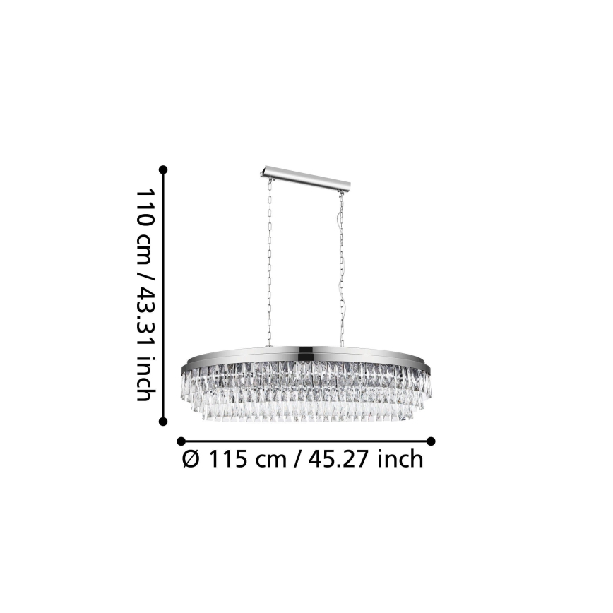 Eglo - Lampadario su catena 13xE14/40W/230V cromo luminoso