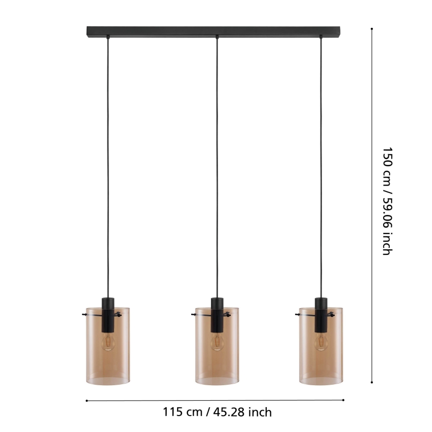Eglo - Lampadario su filo 3xE27/40W/230V