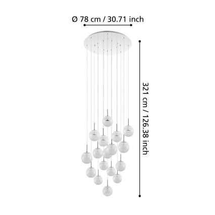Eglo - Lampadario su filo LED dimmerabile MONTEFIO 17xLED/5W/230V