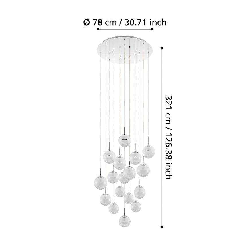 Eglo - Lampadario su filo LED dimmerabile MONTEFIO 17xLED/5W/230V