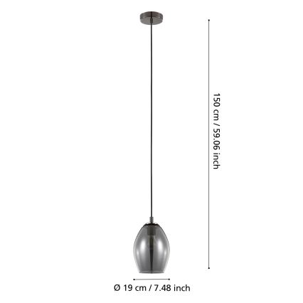 Eglo - Lampadario a sospensione con filo 1xE27/60W/230V fumé