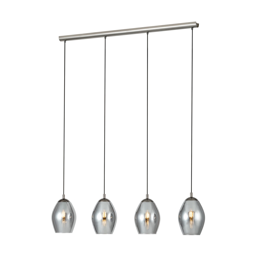 Eglo - Lampadario a sospensione con filo 4xE27/60W/230V fumé