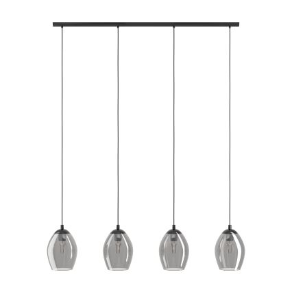 Eglo - Lampadario a sospensione con filo 4xE27/60W/230V fumé
