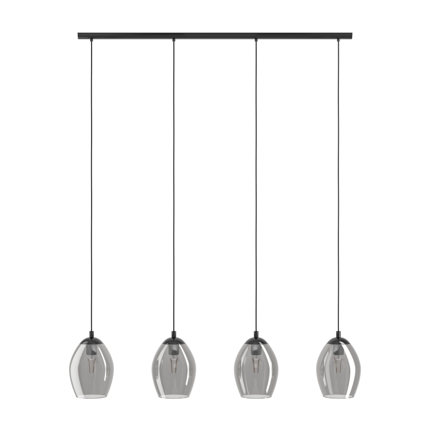 Eglo - Lampadario a sospensione con filo 4xE27/60W/230V fumé