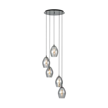 Eglo - Lampadario a sospensione con filo 5xE27/60W/230V fumé