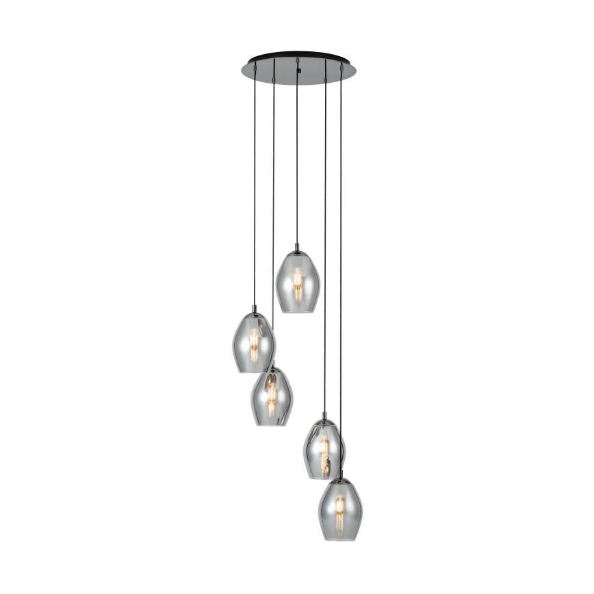 Eglo - Lampadario a sospensione con filo 5xE27/60W/230V fumé