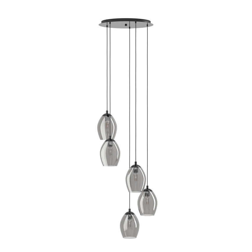Eglo - Lampadario a sospensione con filo 5xE27/60W/230V fumé