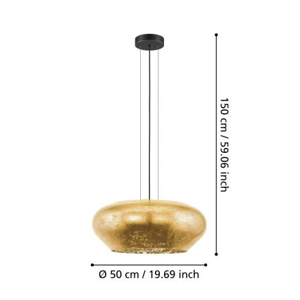 Eglo 39595 - Lampadario su filo PRIORAT 3xE27/20W/230V