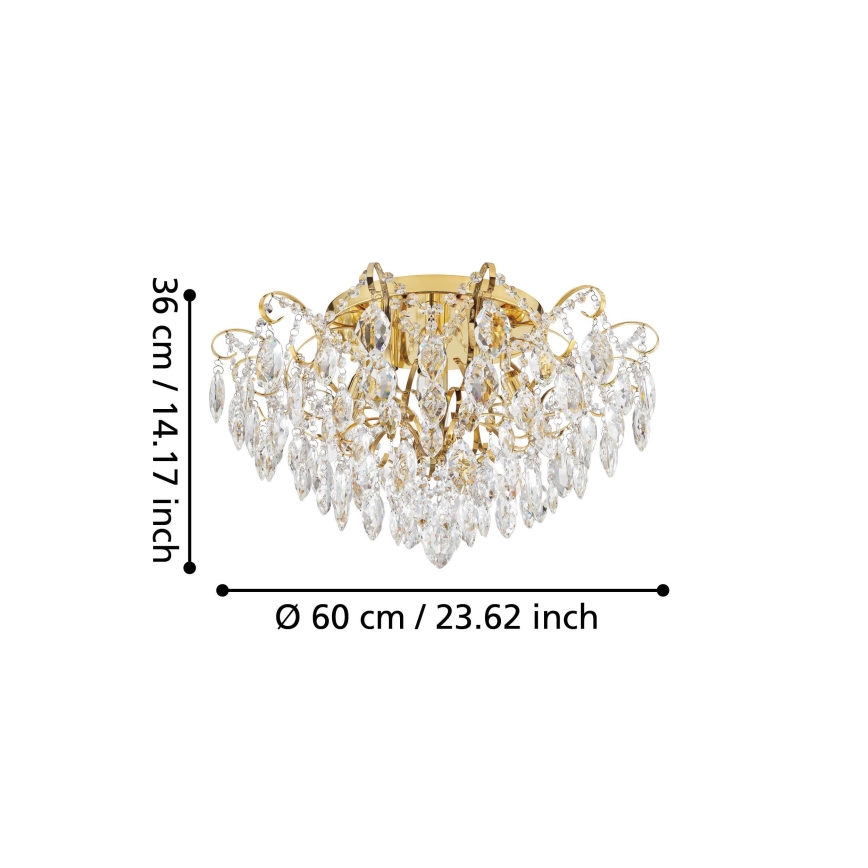 Eglo - Lampadario a plafone 6xE14/25W/230V dorato