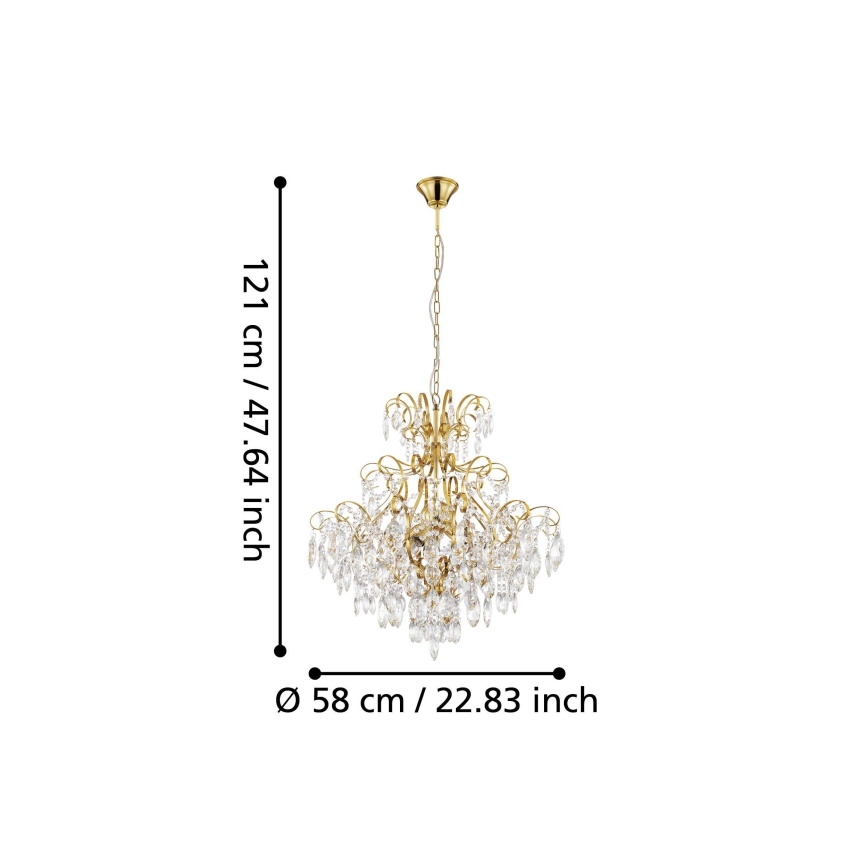 Eglo - Lampadario su catena 5xE14/25W/230V dorato