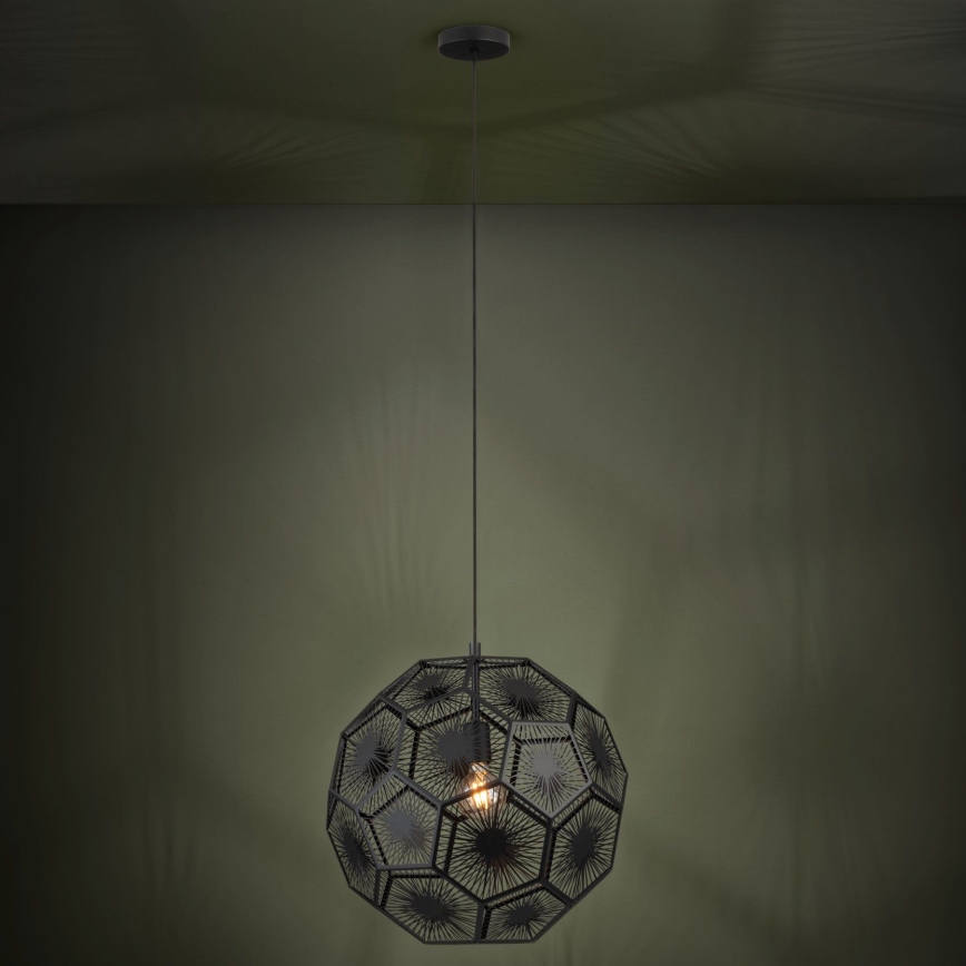 Eglo 39619 - Lampadario a sospensione con filo 1xE27/60W/230V diametro 50 cm nero