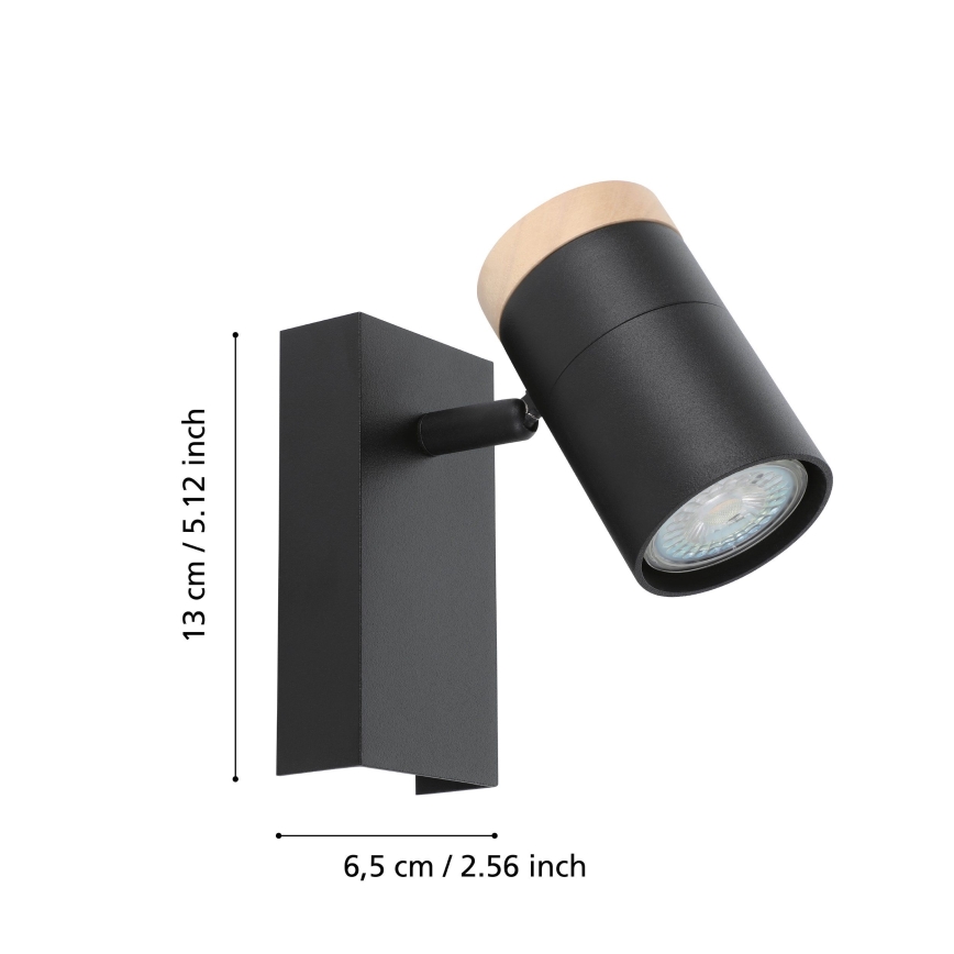 Eglo - Luce Spot da parete a LED 1xGU10/4,5W/230V 3000K nero/marrone