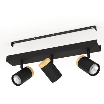 Eglo - Faretto LED 3xGU10/4,5W/230V 3000K nero/marrone