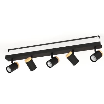Eglo - Faretto LED 5xGU10/4,5W/230V 3000K nero/marrone