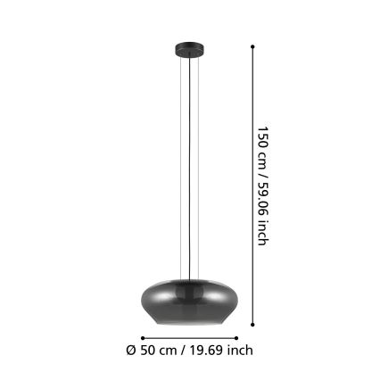 Eglo - Lampadario su filo 3xE27/20W/230V