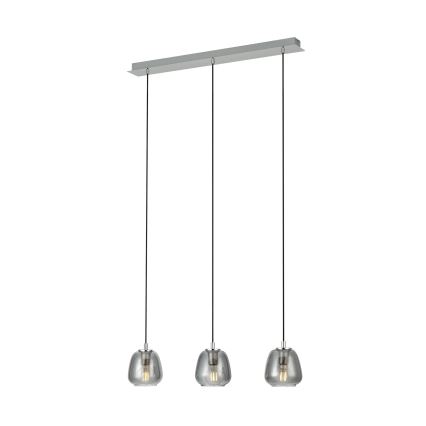 Eglo - Lampadario a sospensione con filo 3xE27/40W/230V fumé