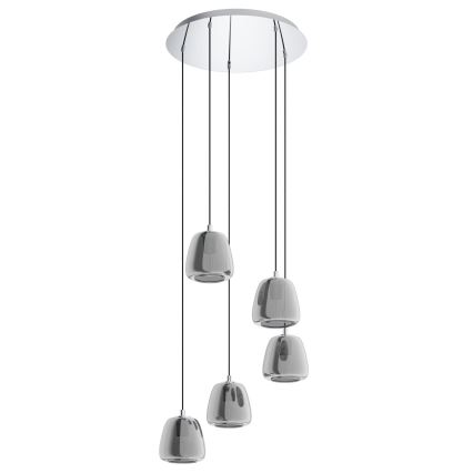 Eglo - Lampadario a sospensione con filo 5xE27/40W/230V fumé