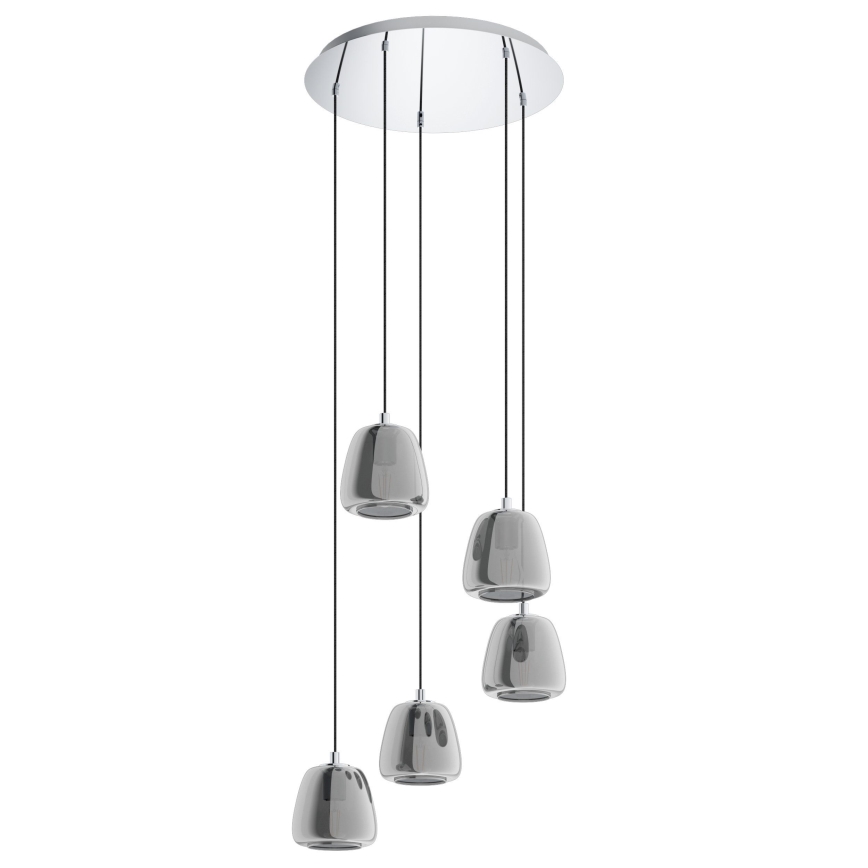 Eglo - Lampadario a sospensione con filo 5xE27/40W/230V fumé